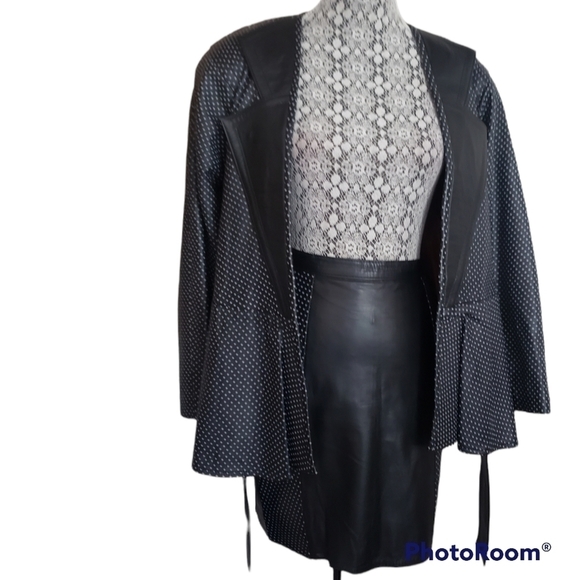 VTG Leather Skirt Suit - Picture 3 of 16